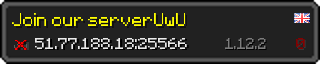 Userbar 320x64 in minecraft style for 51.77.188.18:25566