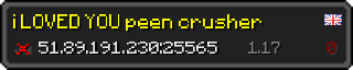 Userbar 320x64 in Minecraft-Stil für den Server 51.89.191.230:25565