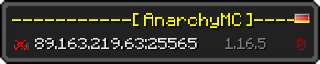 Userbar 320x64 in Minecraft-Stil für den Server 89.163.219.63:25565