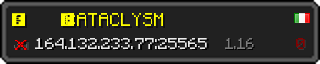 Userbar 320x64 in minecraft style for 164.132.233.77:25565