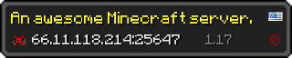 Userbar 320x64 in Minecraft-Stil für den Server 66.11.118.214:25647