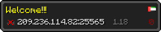 Userbar 320x64 in Minecraft-Stil für den Server 209.236.114.82:25565