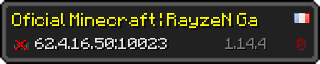 Userbar 320x64 in Minecraft-Stil für den Server 62.4.16.50:10023