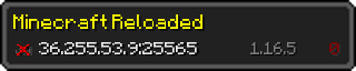 Userbar 320x64 in Minecraft-Stil für den Server 36.255.53.9:25565