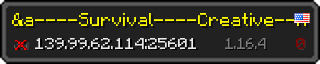 Userbar 320x64 in minecraft style for 139.99.62.114:25601