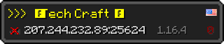 Userbar 320x64 in Minecraft-Stil für den Server 207.244.232.89:25624