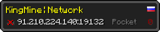 Userbar 320x64 in minecraft style for 91.210.224.140:19132