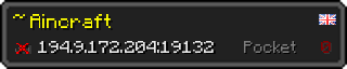 Userbar 320x64 in minecraft style for 194.9.172.204:19132