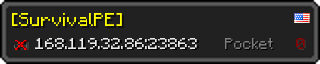 Userbar 320x64 in minecraft style for 168.119.32.86:23863