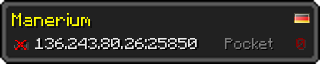 Userbar 320x64 in minecraft style for 136.243.80.26:25850