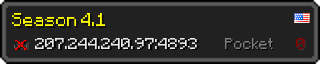 Userbar 320x64 in minecraft style for 207.244.240.97:4893