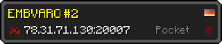 Userbar 320x64 in minecraft style for 78.31.71.130:20007