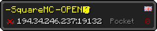 Userbar 320x64 in minecraft style for 194.34.246.237:19132