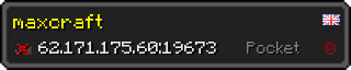 Userbar 320x64 in minecraft style for 62.171.175.60:19673