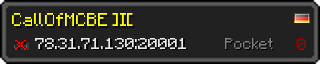 Userbar 320x64 in minecraft style for 78.31.71.130:20001