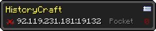 Юзербар 320x64 у стилі майнкрафт для сервера 92.119.231.181:19132