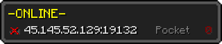 Userbar 320x64 in minecraft style for 45.145.52.129:19132