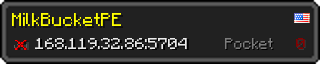 Userbar 320x64 in minecraft style for 168.119.32.86:5704