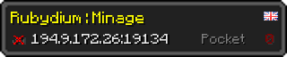 Userbar 320x64 in minecraft style for 194.9.172.26:19134