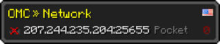 Userbar 320x64 in Minecraft-Stil für den Server 207.244.235.204:25655