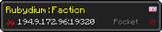 Userbar 320x64 in Minecraft-Stil für den Server 194.9.172.96:19320