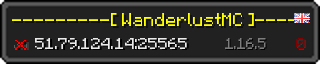 Userbar 320x64 in Minecraft-Stil für den Server 51.79.124.14:25565