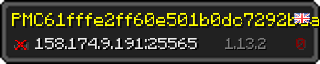 Userbar 320x64 in minecraft style for 158.174.9.191:25565