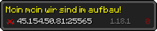 Userbar 320x64 in Minecraft-Stil für den Server 45.154.50.81:25565