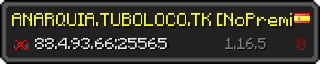 Userbar 320x64 in Minecraft-Stil für den Server 88.4.93.66:25565