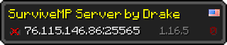 Userbar 320x64 in Minecraft-Stil für den Server 76.115.146.86:25565