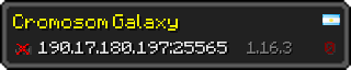 Userbar 320x64 in minecraft style for 190.17.180.197:25565