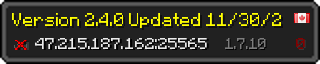 Userbar 320x64 in minecraft style for 47.215.187.162:25565