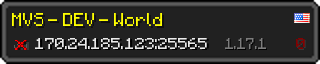 Userbar 320x64 in Minecraft-Stil für den Server 170.24.185.123:25565