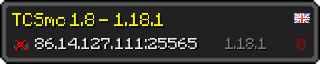 Userbar 320x64 in minecraft style for 86.14.127.111:25565