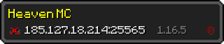 Userbar 320x64 in Minecraft-Stil für den Server 185.127.18.214:25565