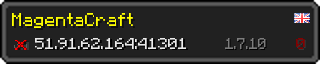 Userbar 320x64 in minecraft style for 51.91.62.164:41301