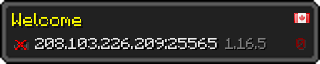 Userbar 320x64 in Minecraft-Stil für den Server 208.103.226.209:25565