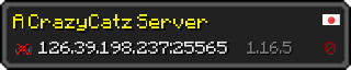 Userbar 320x64 in Minecraft-Stil für den Server 126.39.198.237:25565