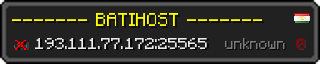 Userbar 320x64 in Minecraft-Stil für den Server 193.111.77.172:25565