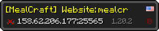 Userbar 320x64 in minecraft style for 158.62.206.177:25565