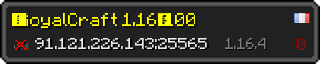 Userbar 320x64 in minecraft style for 91.121.226.143:25565