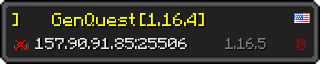 Userbar 320x64 in Minecraft-Stil für den Server 157.90.91.85:25506