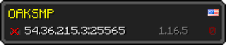 Userbar 320x64 in Minecraft-Stil für den Server 54.36.215.3:25565