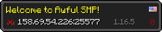 Userbar 320x64 in Minecraft-Stil für den Server 158.69.54.226:25577