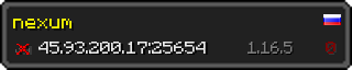 Userbar 320x64 in minecraft style for 45.93.200.17:25654