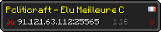 Userbar 320x64 in Minecraft-Stil für den Server 91.121.63.112:25565