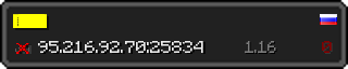 Userbar 320x64 in minecraft style for 95.216.92.70:25834