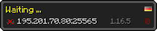 Userbar 320x64 in Minecraft-Stil für den Server 195.201.70.80:25565