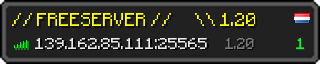 Userbar 320x64 in minecraft style for 139.162.85.111:25565