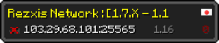 Userbar 320x64 in minecraft style for 103.29.68.101:25565